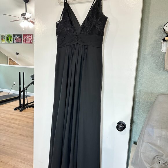 Azazie Maren Allure Bridesmaid Dress – Black – Size A14 - Picture 2 of 9